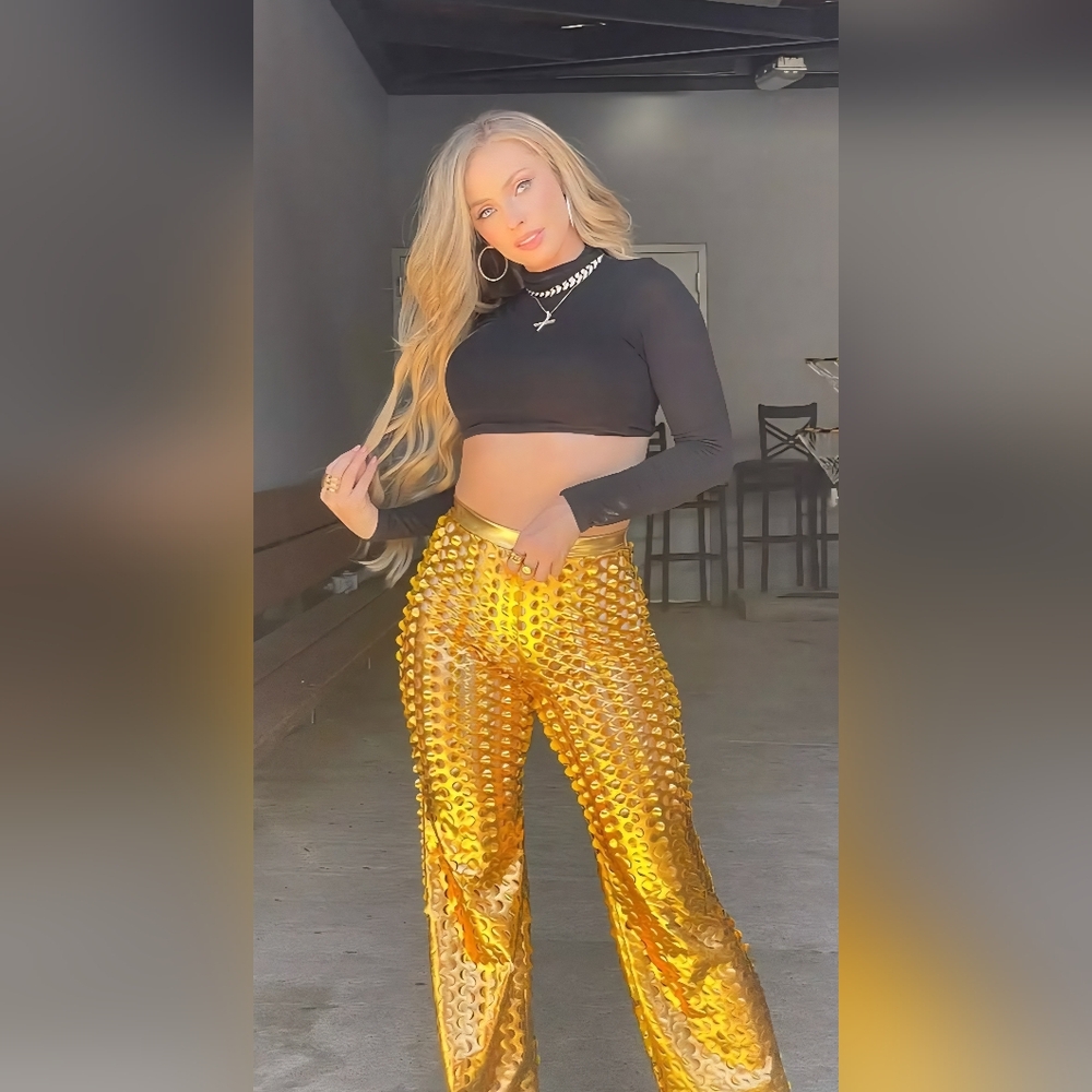 Stylish Gold Women's Pants